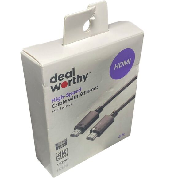 HDMI Cable 4ft High Speed with Ethernet Black Universal for TV PS5 Xbox PC NEW - Picture 3 of 5